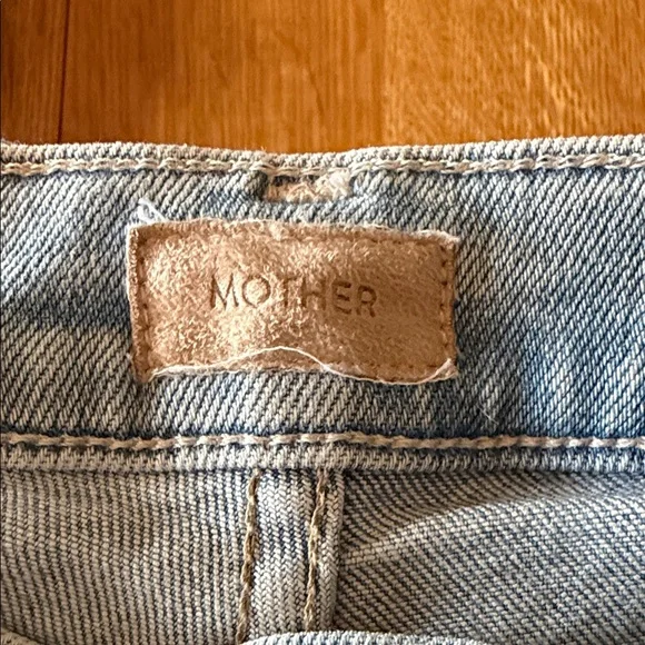 MOTHER Tripper Ankle Fray Size 25 Light Blue High-Rise Straight Jeans - Picture 2 of 5